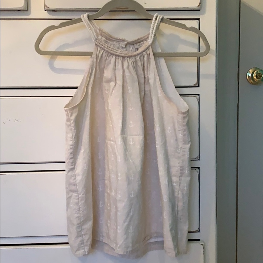 J. Crew Beige & White Top